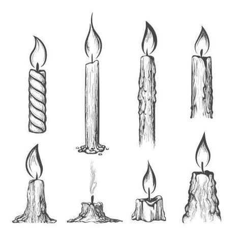 Candle Drawing Art, Candle Sketch, Candle Drawing, Candle Tattoo, Pencil Drawing Tutorials, Drawing Set, Sketchbook Art Inspiration, Art Drawings Simple, Art Drawings Sketches