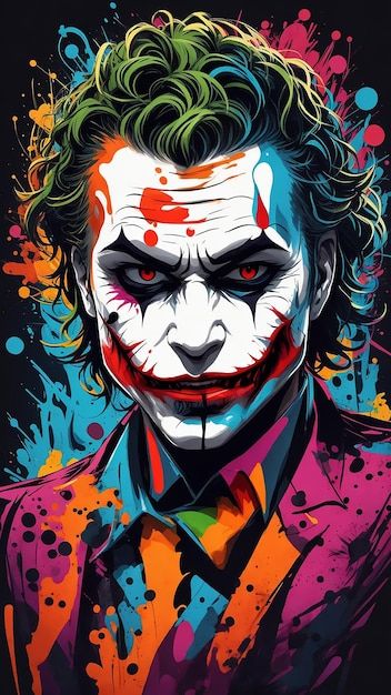 The Joker, Bright Colors, Green, Hair, Art