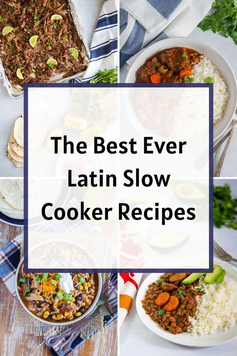 My number one time-saver in my kitchen has been my slow cooker. It's so easy to make delicious and authentic Latin recipes that are loaded with flavor. These are my best ever slow cooker recipes and I know you will love them as much as my family! #slowcookerrecipes #latinfood #smartlittlecookie #easyrecipes Slow Cooker Latin Recipes, Colombian Crockpot Recipes, Puerto Rican Slow Cooker Recipes, Dominican Crockpot Recipes, Latin Crockpot Recipes, Spanish Crockpot Recipes, Slow Cooker Pernil, Dominican Rice, Tenderloin Recipes Crockpot