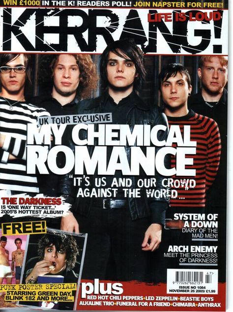 My Chemical Romance Magazine, My Chemical Romance Poster, Romance Poster, Kerrang Magazine, My Chemical Romance Wallpaper, Mcr Memes, Punk Poster, I Love Mcr, Emo Guys