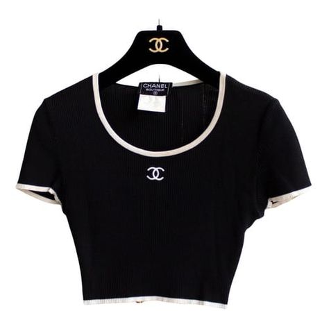 Chanel Crop Top, Chanel T Shirt, Cheap Thrills, Chanel Top, Elegant Clothing, Chanel Shirt, Chanel Outfit, Short Shirt, Chanel Fashion