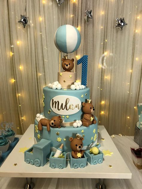 Birthday Cakes For Baby Boys 1st, First Birthday Boy Themes Cake, Teddy Bear Theme 1st Birthday Cake, Cakes For 1st Birthday Boy, First Bday Cake Ideas, Teddy Bear First Birthday Party, First Birthday Boy Teddy Bear Theme, Teddy Bear 1st Birthday Boy Cake Ideas, Teddy Bear Birthday Cake Ideas