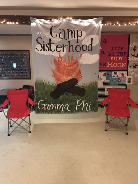 Recruitment Banner - Campfire Theme Sorority Retreat Activities, Recruitment Banner, Sorority Retreat, Brand Trip, Sisterhood Retreat, Retreat Activities, 2024 Banner, Retreat Themes, Recruitment Themes