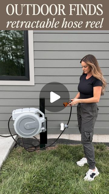 Terra Nelson on Instagram: "Comment ‘GARDEN HOSE’💥Please DO NOT comment for link if you do not follow me first. Sadly, you probably won’t receive it! IG blocks DMs from people you don’t follow to save you from unwanted messages. :) Follow me, then comment 💕  @terranelsonhome   💥OR you can always tap my link in the profile and select ‘Retractable Hose Reel.’   The hose reel comes with a 130-foot hybrid hose that can be locked at any length, ensuring full coverage of your garden. The hose has an auto-rewind system and will retract back in with a slight tug. Thanks to the retractable and guide systems, it is designed to be neatly rolled up without kinking.  Assembling and disassembling the hose reel is easy. You only need a 180-degree rotation bracket and a few screws to assemble it on the Retractable Hose Reel Post, Hose Reel Ideas, Retractable Hose Reel, Retractable Hose, Guide System, Hose Reel, Me First, Garden Hose, Save You