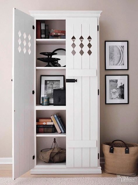 10 before-and-after furniture makeovers Bookcase Makeover, Country Cupboard, Diy Bookshelf, Pantry Ideas, Toy Room, Barn Board, Organized Life, Bookshelves Diy, House Office