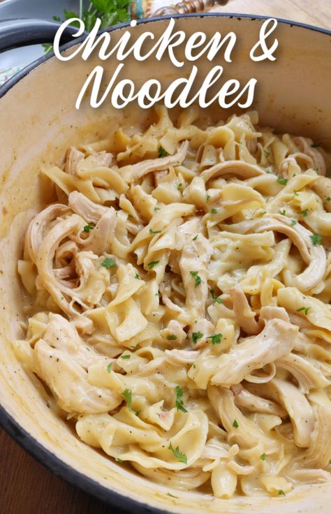 Crock Pot Chicken And Egg Noodles Recipe, Best Crockpot Chicken And Noodles, Crock Pot With Egg Noodles, Chicken Noodles Stovetop, Chicken And Dumplings Egg Noodles, Chicken And Noodles With Cream Of Chicken Soup, Chicken And Dumplings With Egg Noodles, Easy Recipes With Egg Noodles, Chicken With Noodles Recipes Easy