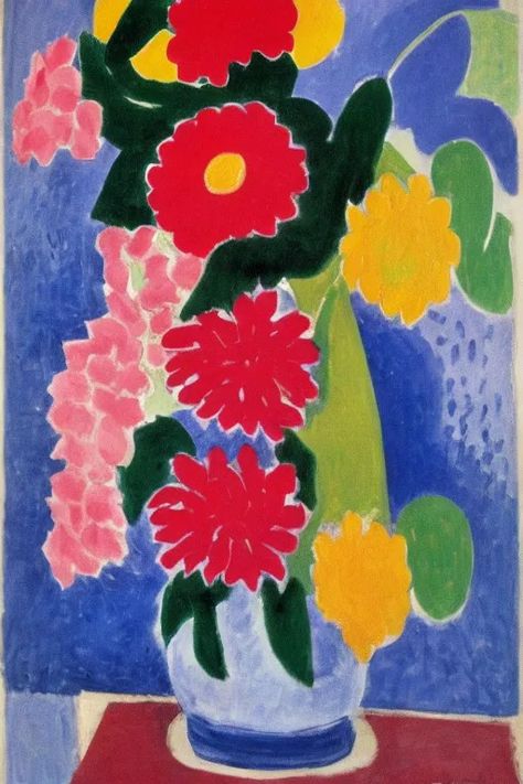 flowers in the style oh Henri Matisse, poster Henri Matisse Flowers, Henri Matisse Paintings, Henry Matisse, Matisse Flowers, Famous Flower Paintings, Matisse Paintings, Arte Floral, Henri Matisse, Abstract Flowers