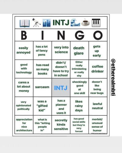 Intj Bingo, Intj T, Intj Personality, Mbti Personality, Intp, Intj, Personality Types, Infj, Social Skills