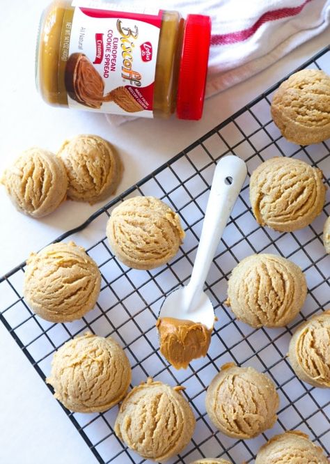 Biscoff Cloud Cookies are soft and thick, and made with the amazing taste of Biscoff Spread. Cloud cookies make the best afternoon snack or dessert! #biscoffcookies #cloudcookies #dropcookies #easysnacks #easycookierecipe #biscoffspread #cookies Cloud Dessert, Cloud Cookies, Thick Cookies, Biscoff Recipes, Cookies And Cups, Biscoff Cookie Butter, Biscoff Spread, Biscoff Cookies, Cookie Butter