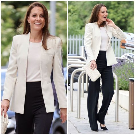 Cream Blazer Outfit, Kate Middleton Style Outfits, Prins William, Long Blazer Jacket, Cream Blazer, Middleton Style, Zara Blazer, Kate Middleton Style, Zara New