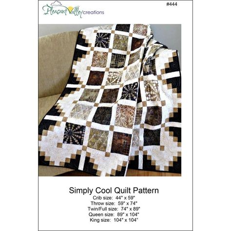 Pattern Simply Cool Quilt Pattern by Pleasant Valley | Etsy Geometric Quilt, Scrap Quilt, Novelty Fabric, How To Finish A Quilt, Paper Pattern, Charm Pack, Easy Quilts, Scrap Quilts, Etsy Shipping