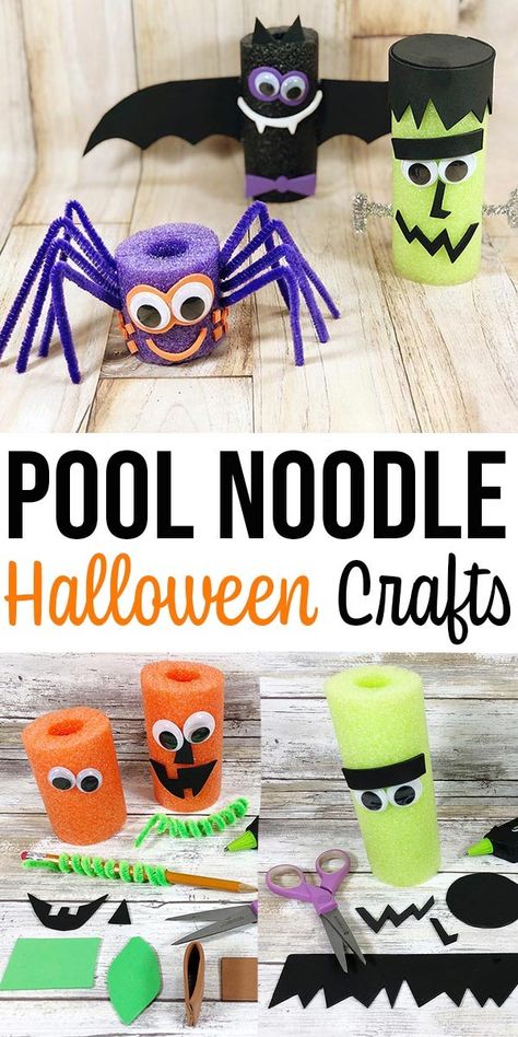 Pool Noodle Halloween, Noodle Crafts, Halloween Crafts For Kids To Make, Halloween Craft Activities, Diy Halloween Dekoration, Pool Noodle Crafts, Halloween Crafts For Toddlers, Cute And Spooky, Clever Halloween Costumes