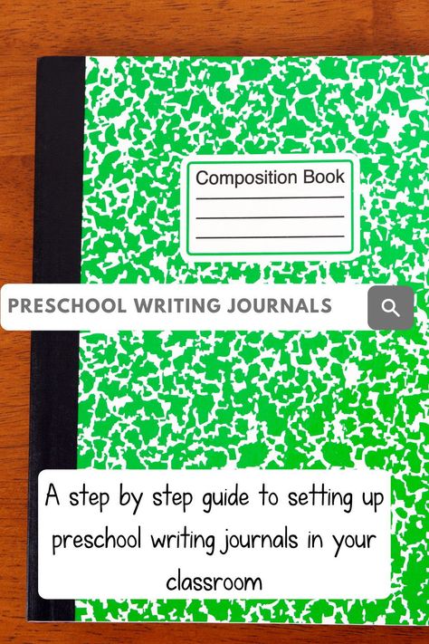 Kindergarten Writing Journals, Writing Center Preschool, Pre-k Writing, Alphabet Journal, Pre K Classroom, Preschool Journals, Beginning Of Kindergarten, Prompts Ideas, Writing Journals