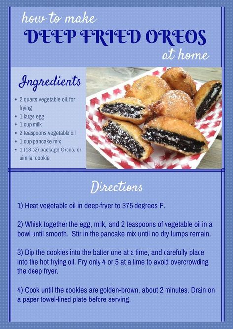 Deep Fry Oreos Recipe, Best Fried Oreos Recipe, How To Deep Fry Oreos, Baked Fried Oreos, Easy Deep Fried Recipes, Easy Deep Fried Oreos, Diy Fried Oreos, How To Make Deep Fried Oreos, Desert To Make At Home