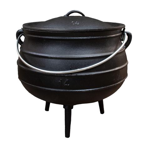 PRICES MAY VARY. Round shape allows steam and flavors to mingle inside the pot for more - yum! Durable cast iron construction will hold up to years of fireside cooking Three legs give the kettles stability Add on a tripod for easier fireside cooking (sold separately) 9 Gallon (Size 14): Total height - 19", Pot height - 16", Lid height - 3", 72 lbOther sizes also available! Stew and Bake Over the Fire The savory flavors of campfire cooking are practically irresistible, and with our specially-desi Wild Mushroom Recipes, Cast Iron Kettle, Canning Food Preservation, Cast Iron Pot, Fire Cooking, Campfire Cooking, Cast Iron Cookware, Cool Kitchen Gadgets, Fantasy Adventure