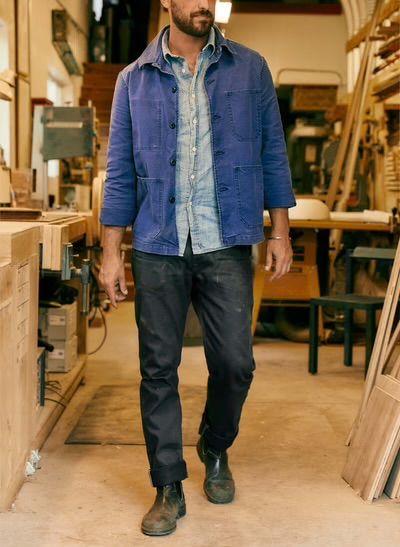 Mens Blundstone Outfit, Americana Fashion Men, Blundstone Outfit, Men's Workwear Fashion, Estilo Vans, Imogene Willie, American Workwear, Worker Jacket, Dad Fashion