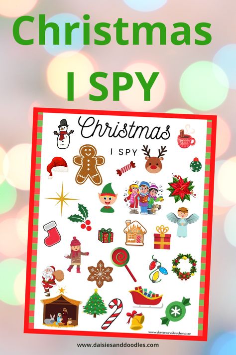 Download this free Christmas I Spy and play with the kids this Holiday season. I Spy With My Little Eye Christmas, I Spy Christmas Printables For Kids Free, Christmas I Spy Free Printable, I Spy Printables For Kids Free, I Spy Christmas Printable, Christmas I Spy, I Spy Christmas, Free Christmas Games, Preschool Slp