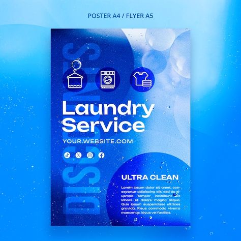 Laundry service poster template | Premium Psd #Freepik #psd #laundry-poster #cleaning-poster #cleaning-flyer #laundry-service Service Poster, Resume Maker, Laundry Service, Stationery Templates, Event Food, Business Card Maker, Flyer Maker, Poster Maker, Card Banner