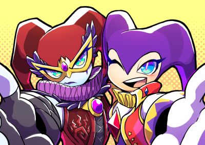 NiGHTS & Reala Nights Reala, Pixel Planet, Balan Wonderworld, Nights Into Dreams, Clown Core, Dream Drawing, Dream Night, Fandom Art, Sonic Characters