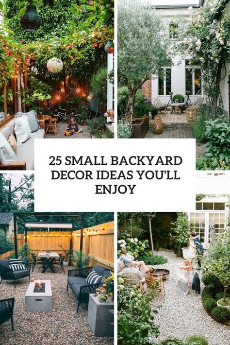 25 Small Backyard Decor Ideas Youll Enjoy Small Backyard Decor Ideas, Small Backyard Decor, Narrow Backyard Ideas, Backyard Decor Ideas, Small Yard Landscaping, Backyard Layout, Small Courtyard Gardens, Small Patio Garden, Cozy Backyard