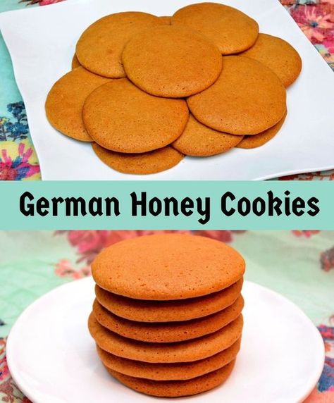 Old German Honey Cookies, Honey Spice Cookies, Honey Ginger Cookies, Honey Cookie Recipes, Cookie Recipes Using Honey, German Ginger Cookies, Best Short Bread Cookies, Traditional Baking Recipes, Honey Cookies Christmas