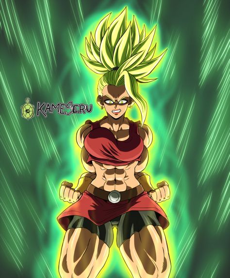 Kale Dbs, Kale X Caulifla, Dbs Kale, Dragon Ball Kale, Kale Dragon Ball, Fan Made Dragon Ball Character, Dragon Ball Kale Fanart, Muscular Woman, Super Vegeta