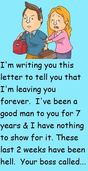 Married Life Quotes, Dear Wife, Funniest Short Jokes, Funny Marriage Jokes, Marriage Jokes, Funny Today, Joke Stories, I'm Leaving, Funny Jokes To Tell