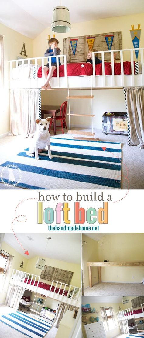 how to build a loft bed Apt Organization, Build A Loft, Build A Loft Bed, A Loft Bed, Grandkids Room, Loft Bed Plans, Diy Loft Bed, Kids Loft, Murphy Bed Plans