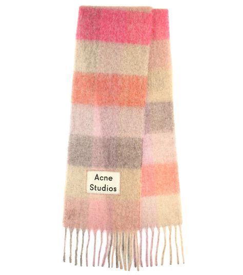 Acne Studios Scarf, Chloe Carter, Mohair Scarf, Acne Studio, Checked Scarf, Cosmic Girls, Knitted Poncho, Cold Weather Accessories, Alpaca Wool