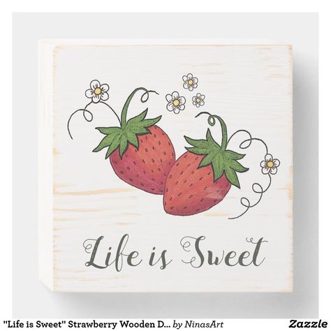 Summer Graphics, Lemon Crafts, Strawberry Decor, Wooden Creations, Wood Banner, Strawberry Festival, Strawberry Kitchen, Wooden Platters, Strawberry Farm