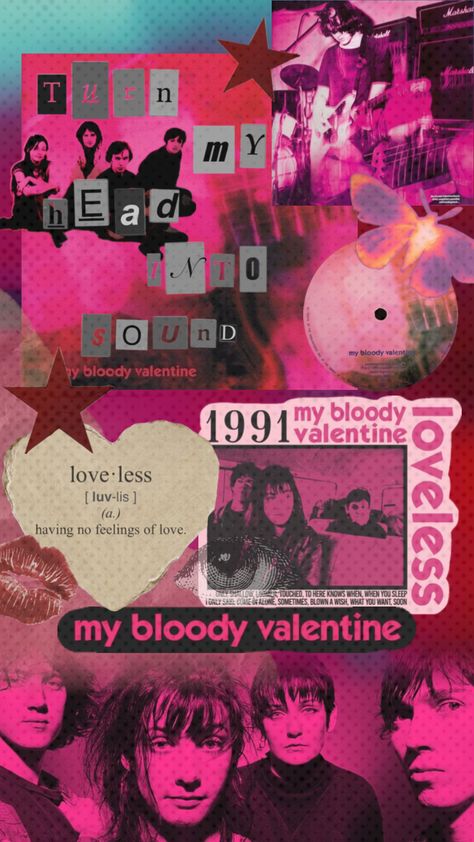 #mbv #mybloodyvalentine #mybloodyvalentineloveless #loveless #sometimes Radiohead Poster, Valentine Wallpaper, Music Collage, Valentines Wallpaper, Musical Art, Radiohead, Music Memes, Cool Backgrounds, Grunge Aesthetic