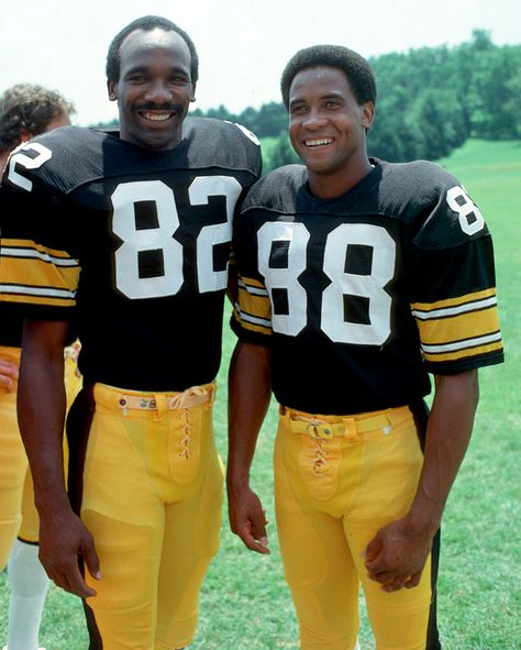 Steelers wide receivers John Stallworth (82) and Lynn Swann pose during training… Lynn Swann, American Football Quotes, Pittsburgh Steelers Wallpaper, Steelers Country, Steelers Baby, Steelers Girl, Nfl Steelers, Nfl Football Players, Pittsburg Steelers