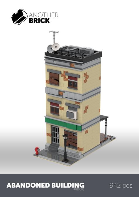 Abandoned Building 942 pcs available on EBay Lego Abandoned Building, Lego 5, Lego Houses, Brick Lego, Lego Inspiration, Poly Art, Lego Modular, Lego Mini, Lego House