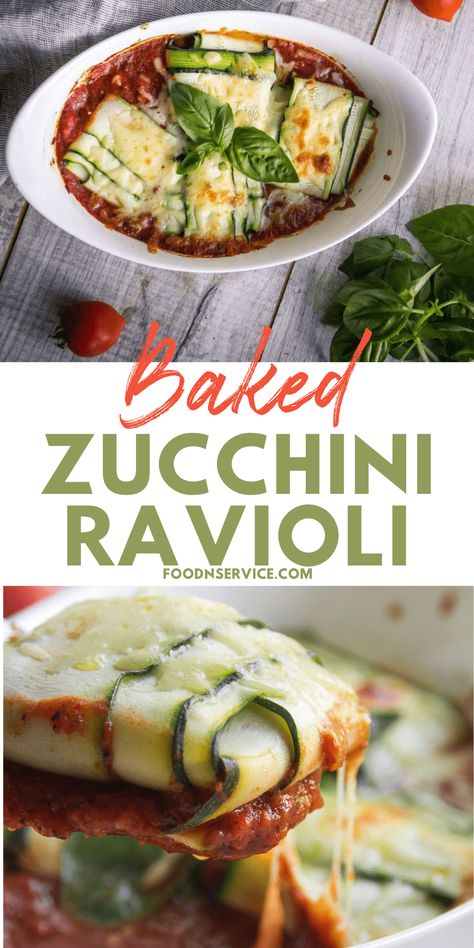 Zucchini Ravioli Recipe, Sausage Ravioli, Zucchini Ravioli, Pesto Cheese, Baked Zucchini, Cheese Spaghetti, Ravioli Recipe, Low Carb Recipe, Zucchini Noodles