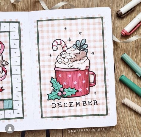 December Journal Ideas Aesthetic, Christmas Bujo Theme, Bujo December Theme, Bujo Christmas Theme, December Bujo Theme, Christmas Bujo Ideas, Christmas Doodles Aesthetic, December Journal Cover, Christmas Journal Ideas