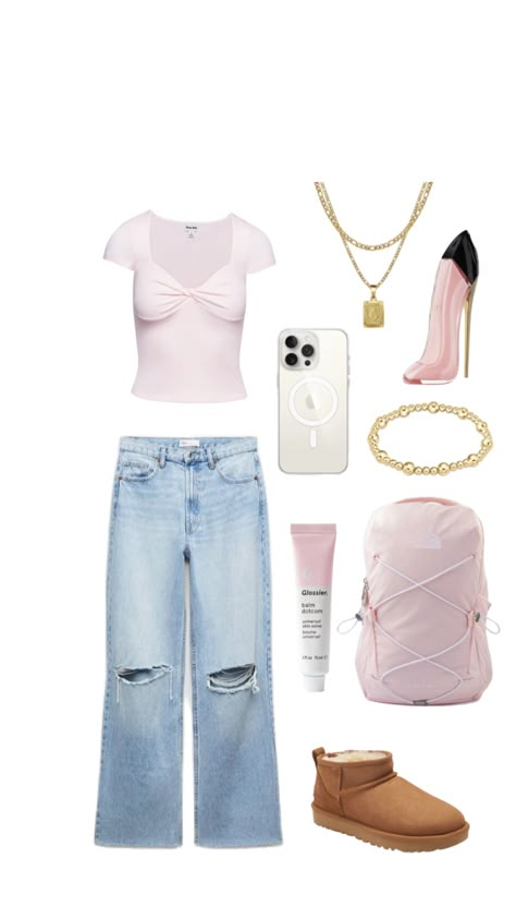 #izzyz321 #outfitinspo #pick #pink #school Cold Outfit, Outfit Inso, Slay Outfits, College Fits, School Fits, Cute Simple Outfits, Workout Accessories, Cute Fits, Lookbook Outfits