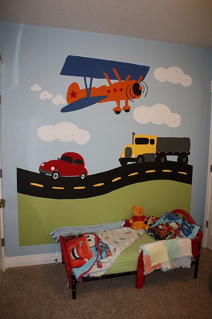 Yep! Cute boys room Bedroom Kids Boys, Car Mural, Cars Mural, Magnetic Paint, Kids Bedroom Boys, Transportation Room, Car Room, Cars Room, Baby Boy Room Decor