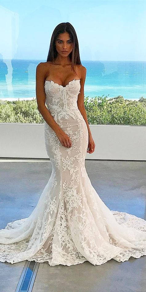 30 Absolutely Gorgeous Destination Wedding Dresses ❤ See more: http://www.weddingforward.com/destination-wedding-dresses/ #wedding #dresses #destination Wedding Dress Mermaid Lace, Weddings Dress, Sweep Train Prom Dress, Charming Wedding, Destination Wedding Dress, Gown Bridal, Bridal Dresses Lace, Trumpet Wedding Dress, Color Wedding