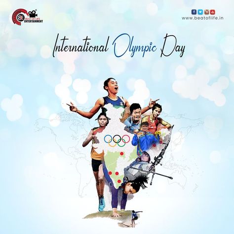 International Olympic Day "It’s not about winning at the Olympic Games. It’s about trying to win. The motto is faster, higher, stronger, not fastest, highest, strongest. Sometimes it’s the trying that matters." - Bronte Barratt #internationalolympicday #olympicday2022 #olympic #olympicgames #ble #beatoflife #entertainment #beat #life #beatoflifeentertainment #digitalmarketing #socialmediapost #socialmediamarketing International Olympic Day Poster, International Sports Day Poster, Olympics Creative Ads, Sports Day Creative Ads, Sports Creative Ads, International Sports Day, International Olympic Day, Importance Of Sports, Olympics Poster