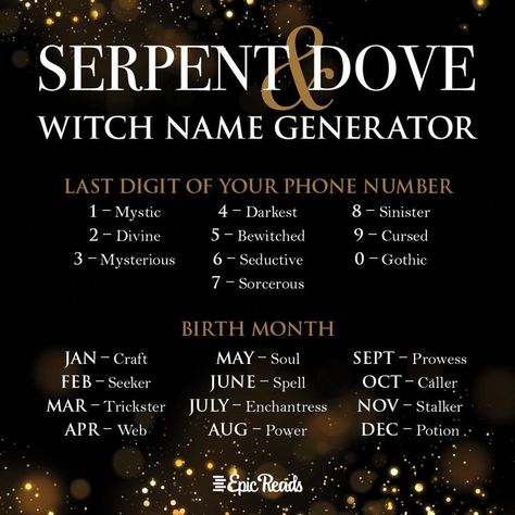 Witch Name Generator, Witchy Names, Funny Name Generator, Ninja Name, How To Be Seductive, Names Generator, The Season Of The Witch, Mystical Names, Witch Names