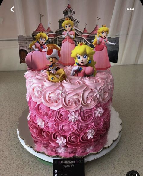 Peaches Birthday Theme Mario, Princess Peach Birthday Cake Ideas, Super Mario Peach Birthday Party, Super Mario Peach Cake, Princess Peach Cake Pops, Peaches Cake Mario, Princess Peaches Cake, Princess Peach Themed Birthday Party, Princess Peach Birthday Party Cake