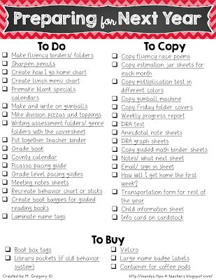 Preparing for Next School Year NOW! Beginning Of Year Checklist For Teachers, Teacher Back To School Checklist, 1st Year Teacher Checklist, Back To School Checklist For Teachers, Organization For Teachers, Eoy Activities, Year Checklist, Teacher Checklist, Tips For Teachers