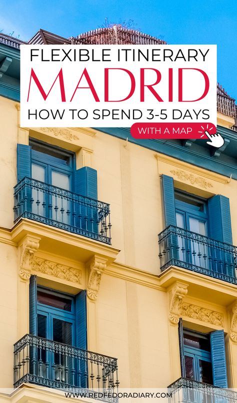 4 Days In Madrid, Madrid Day Trips, 3 Days In Madrid, Things To Do In Madrid Spain, Madrid Attractions, Spain Travel Itinerary, Madrid Itinerary, Madrid Spain Travel, Red Fedora