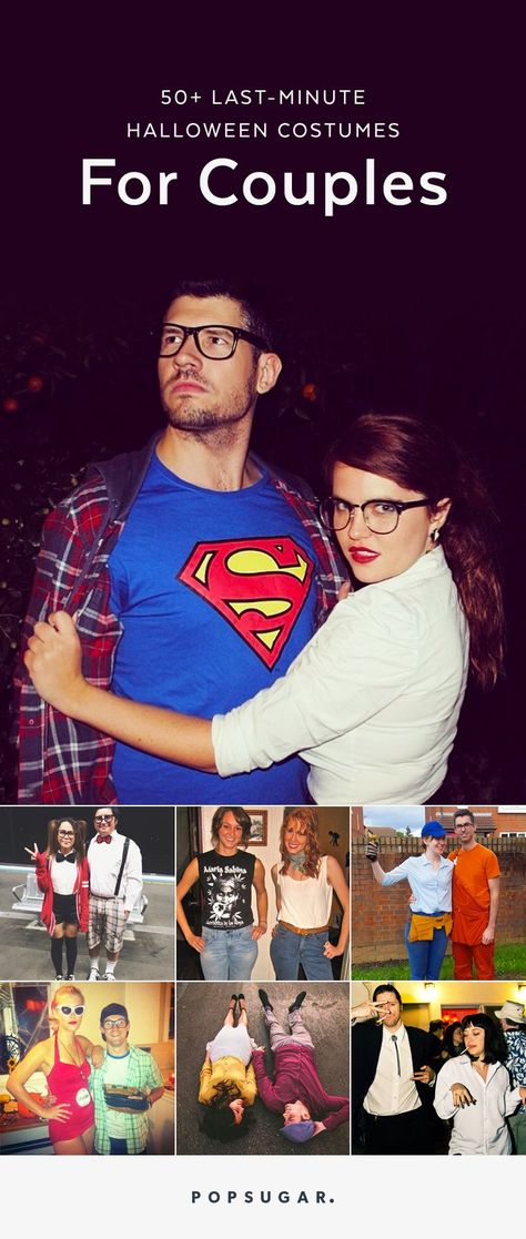 50 Last-Minute Couples Costumes That Require Little to No Effort Easy Diy Couples Costumes, Last Minute Couples Costumes, Easy Last Minute Costumes, Last Minute Kostüm, Easy Couple Halloween Costumes, Easy Couples Costumes, Meme Costume, Halloween Costumes Diy Couples, Costumes For Couples