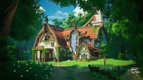 ArtStation - Link's House - Stylized Unreal Engine 5 Environment Stylized Environment, Engine House, 3d Modelling, Environment Design, Unreal Engine, 3d Animation, First Time, Concept Art, Engineering