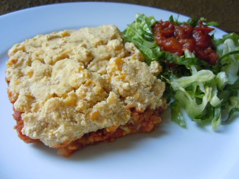 This amazing recipe comes from Mama Pea and you can see her original recipe here. I tweaked it to my personal likes and was very happy with the results. Please note that hubby Tom had to have two servings to fill him up. One was plenty for me with some romaine lettuce and salsa on the side. This is Tempeh Sausage, Vegan Tempeh Breakfast, What Is Tempeh, Tempeh Taco Meat, Tempeh Chili, Canned Green Chilies, Tamale Pie, Soy Recipes, Unsweetened Applesauce