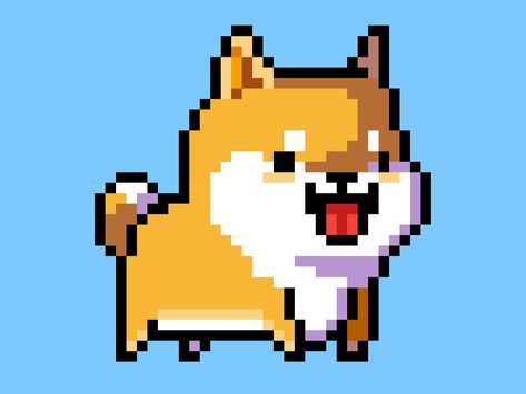 Shiba Dog, Beauty Drawings, Illustration Art Kids, Dog Games, 16 Bit, Pixel Art Design, Illustration Art Girl, Dog Illustration, 8 Bit