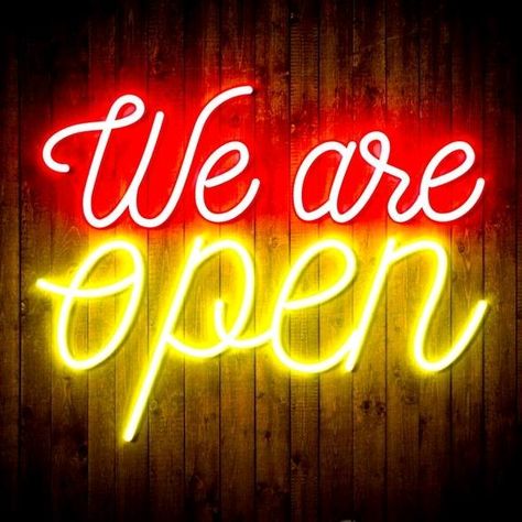 Were Open Sign, Shop Open Sign, We're Open Sign, Now Open Sign, We Are Open Sign, Support Small Business Quotes, Neon Flex Led, Neon Open Sign, We Re Open