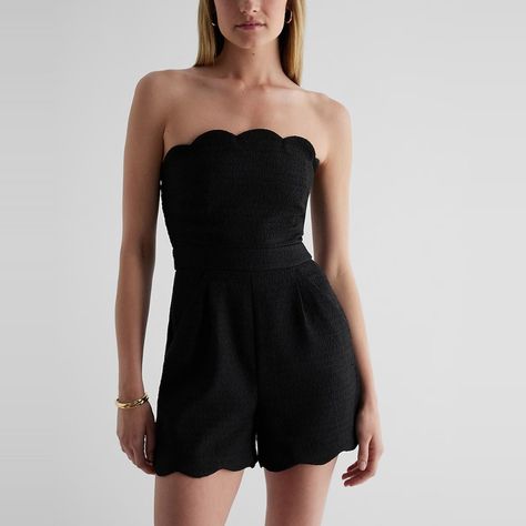 Discover great products at the best prices at Dealmoon. Express Tweed Strapless Scalloped Romper. Price:$58.80 at Express Plus Size Tunic Dress, Attractive Dresses, Cotton Linen Dresses, Black Tweed, Scalloped Trim, Dinner Date, Tweed Fabric, Black Romper, Rompers Women