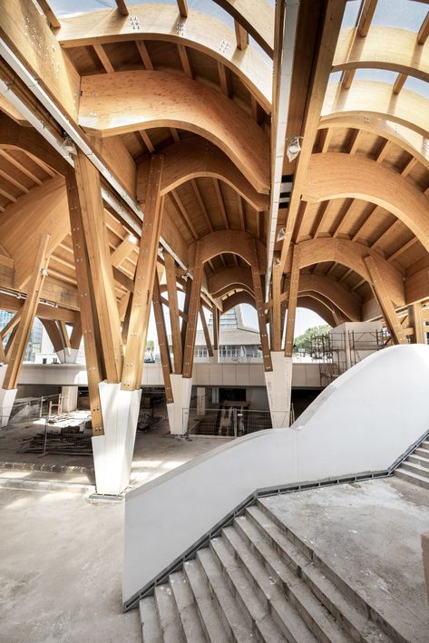 Wooden Arches, Mass Timber, Kenzo Tange, Wooden Columns, Underground Station, Timber Architecture, Airport Design, Retreat House, Timber Buildings